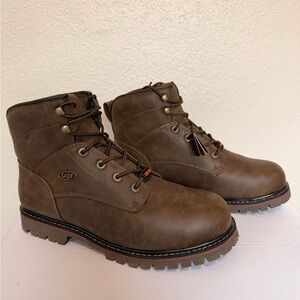 Lugz Men's Brown Steel Toed Lace-Up Work Boots Size 13 Wide
